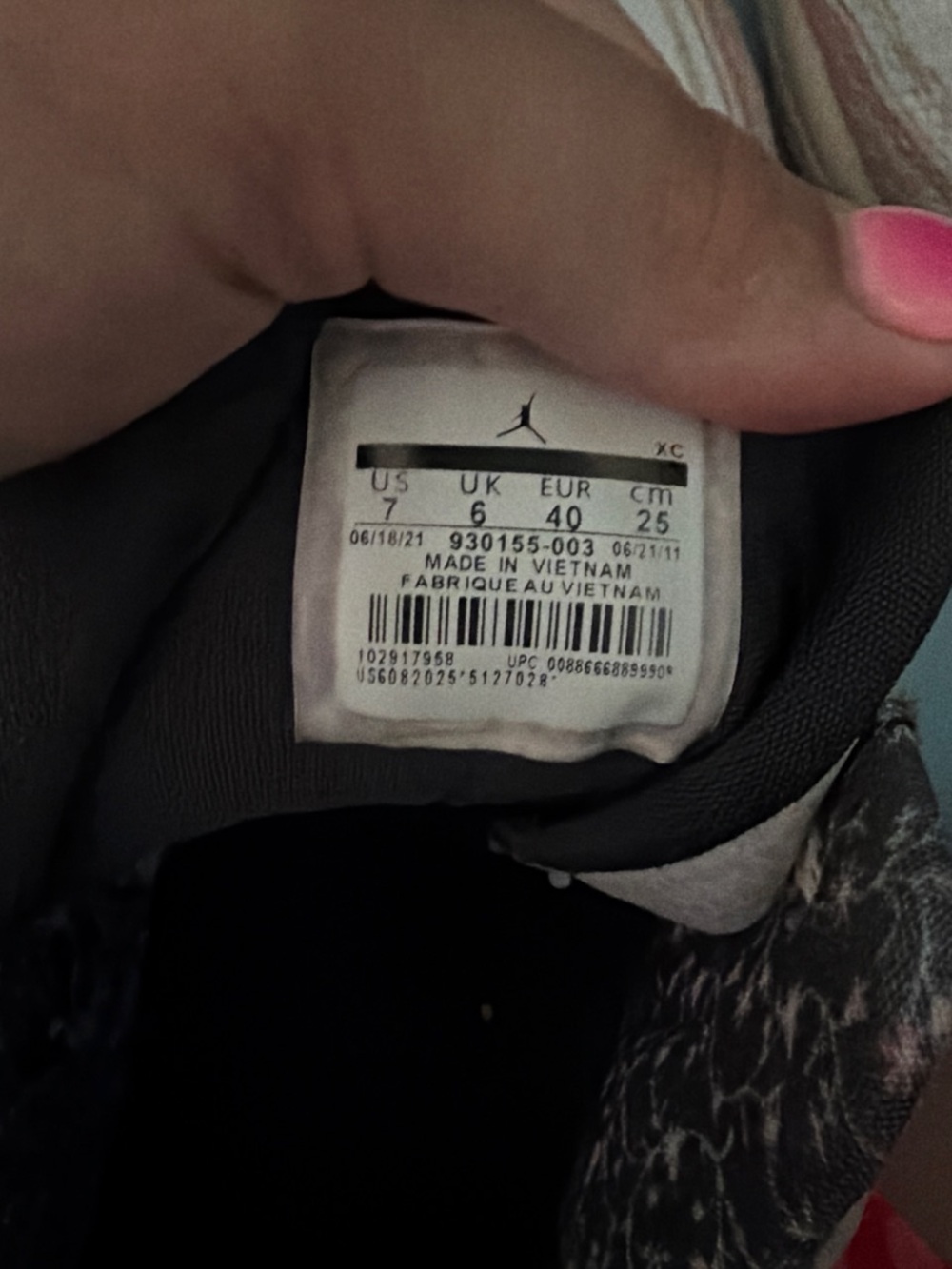 Nike Air Jordan Sneakers in Black, Pink & Cream - Picture 4 of 4